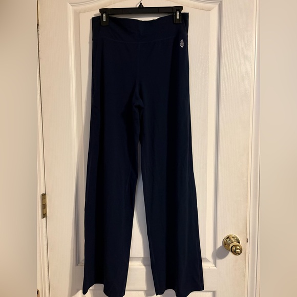 free people movement Pants - FP Movement by Free People Dark Blue Wide-Leg Pants Medium Casual Gorpcore Basic